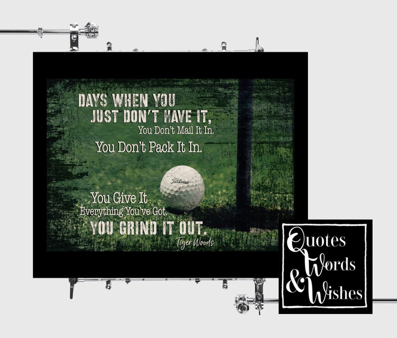 Golf Golf affiche citation avec Tiger Woods