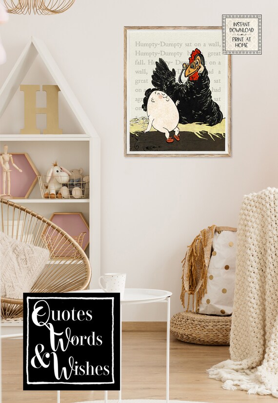 Humpty Dumpty Nursery Rhyme Digital Download Poster For Kids Etsy