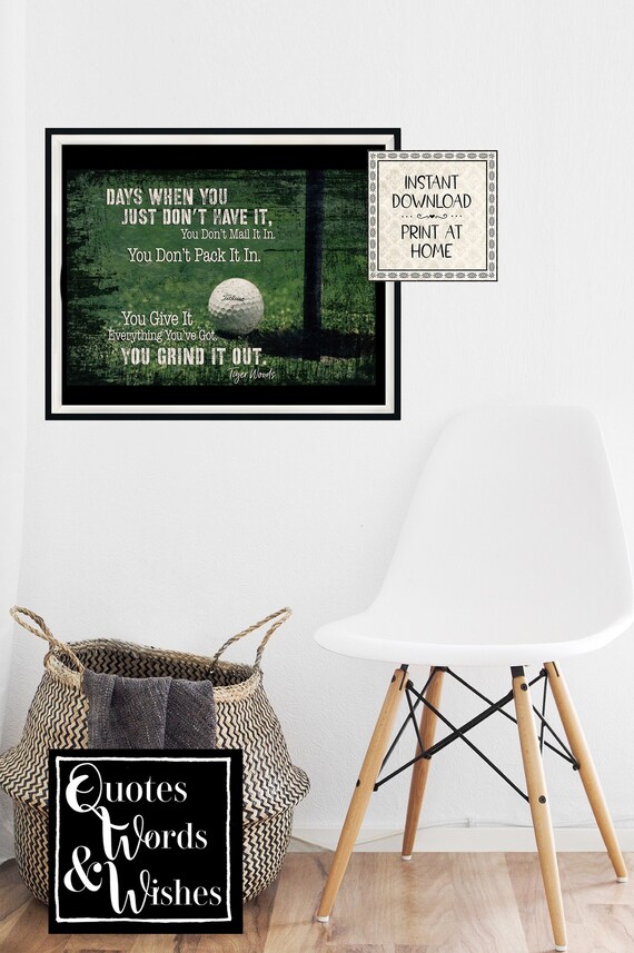 Golf Poster Golf Quote With Tiger Woods. Digital Download | Etsy