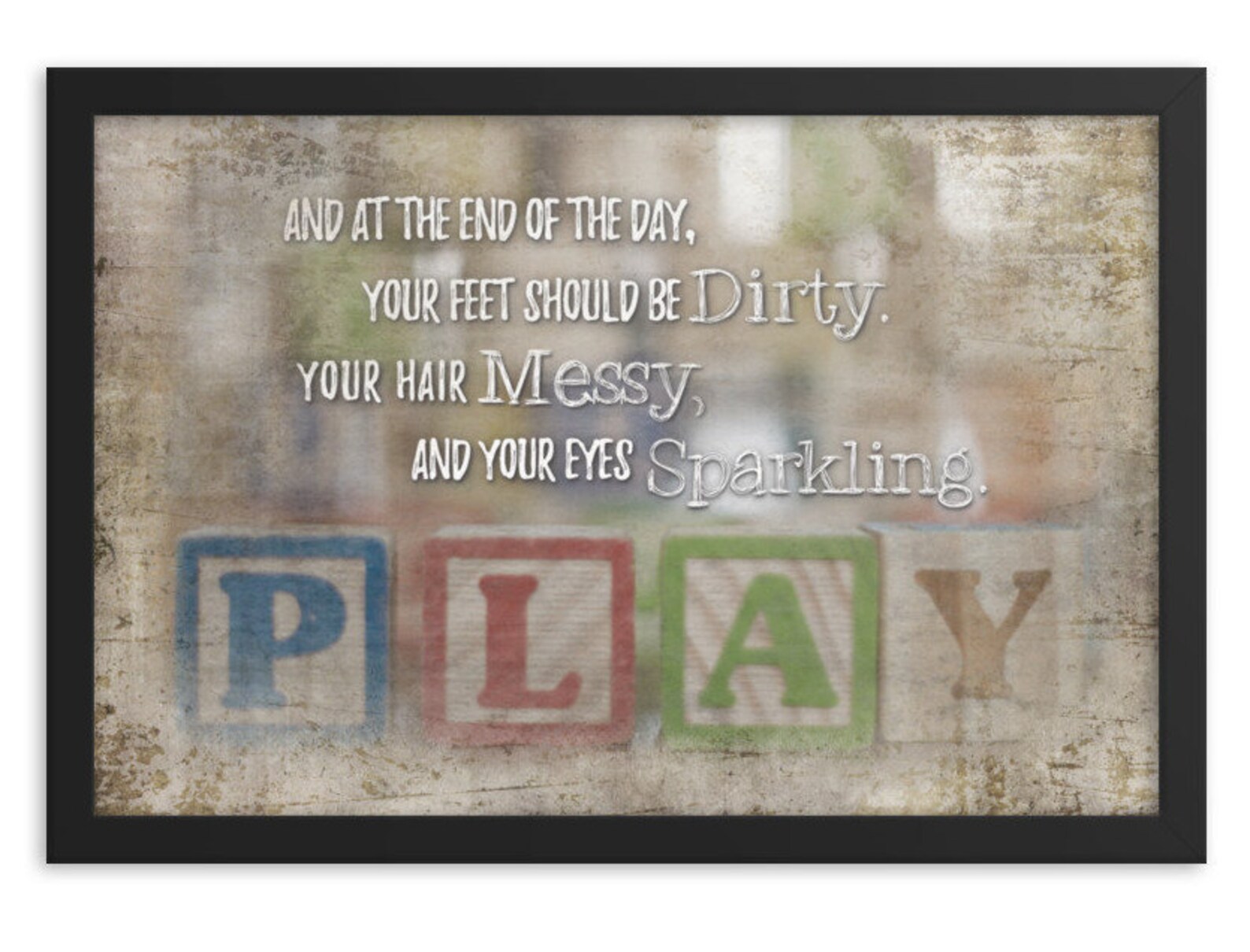 Playroom Children's Quote Framed Poster of Toys for Etsy