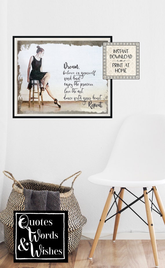 Poster Ballet Quote Print Printed With Vintage Rustic Vibe Etsy