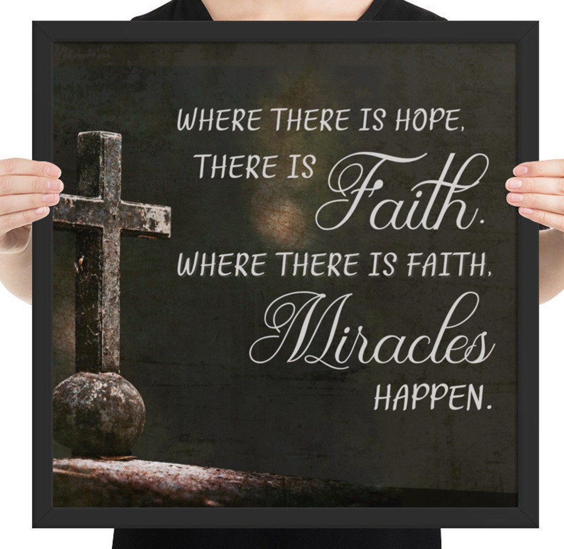 Faith Quote Framed Poster. Christian Printable for Neutral