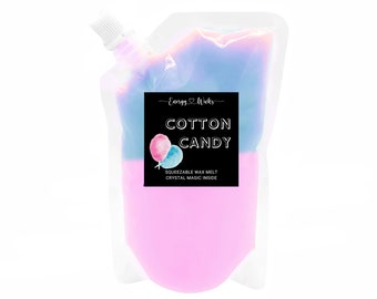 Squeezable Wax Melts | Squeezy Wax | Cotton Candy | Crystal Infused Wax Melt | Highly Fragrant