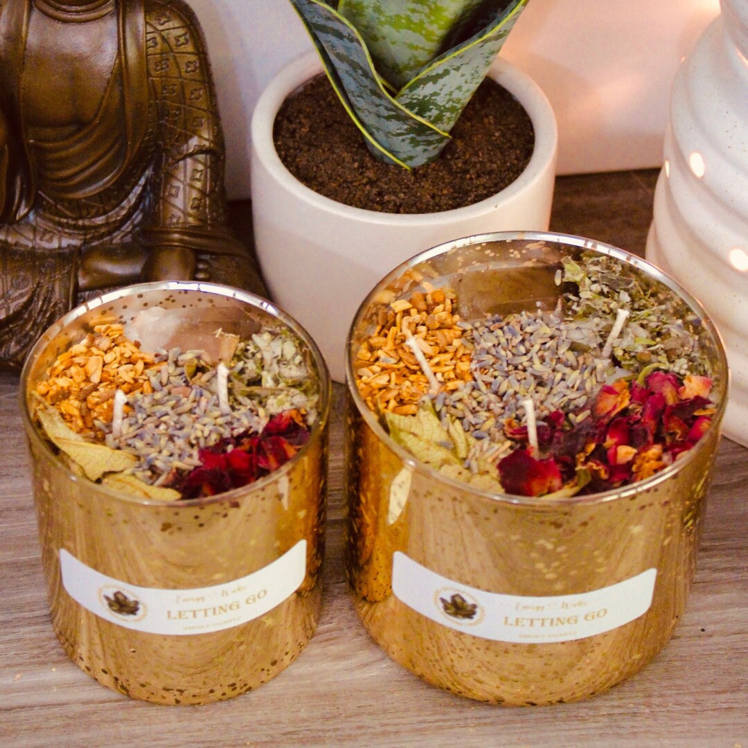 Cleansing Candle / Crystal Candle / LETTING GO / Palo Santo Candle