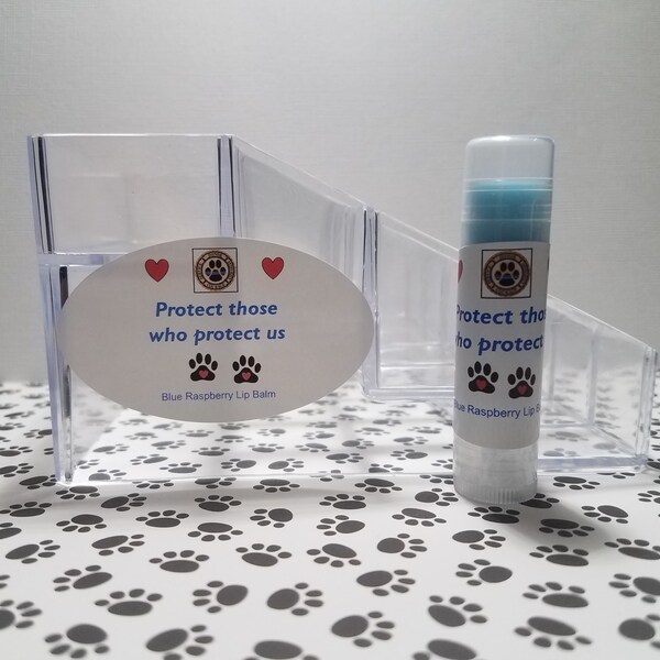 Blue Raspberry Lip Balm/lip balms for a K-9 cause, a great gift for people who love dogs