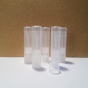 Clear empty lip balm tubes