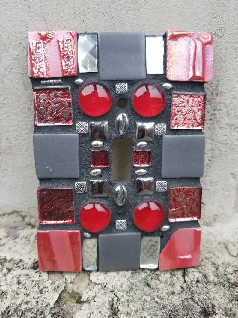 Wall Plate Cherries in the Rough Outlet Cover Mosaic Handcrafted Light Switch Art