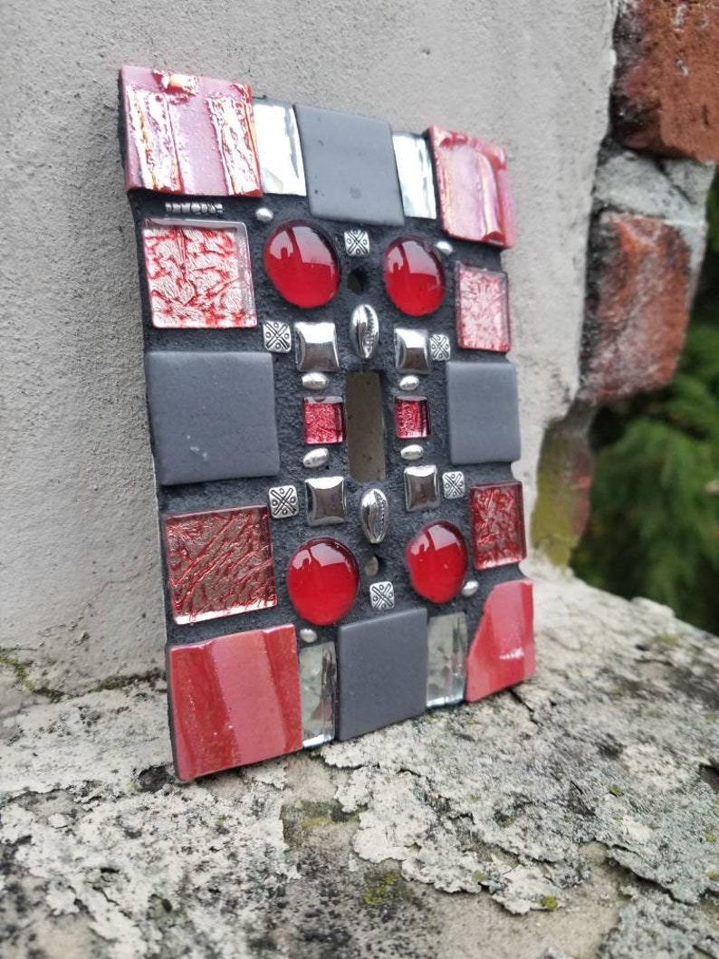 Wall Plate Cherries in the Rough Outlet Cover Mosaic Handcrafted Light Switch Art