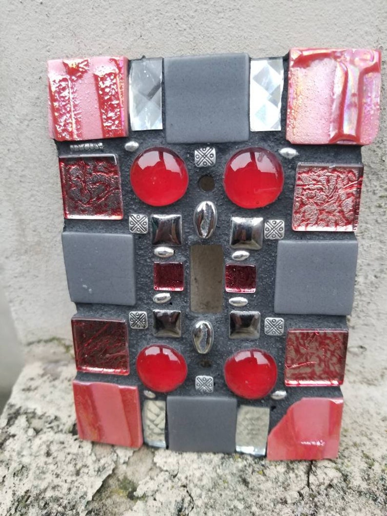 Wall Plate Cherries in the Rough Outlet Cover Mosaic Handcrafted Light Switch Art