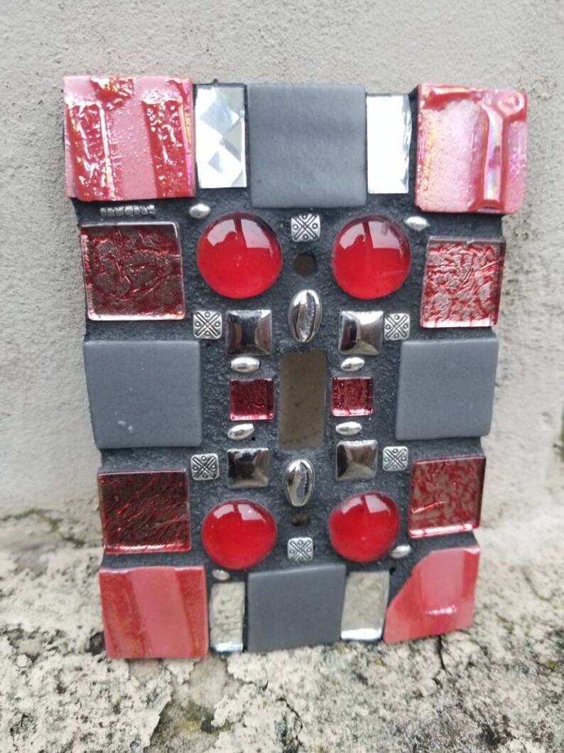 Wall Plate Cherries in the Rough Outlet Cover Mosaic Handcrafted Light Switch Art