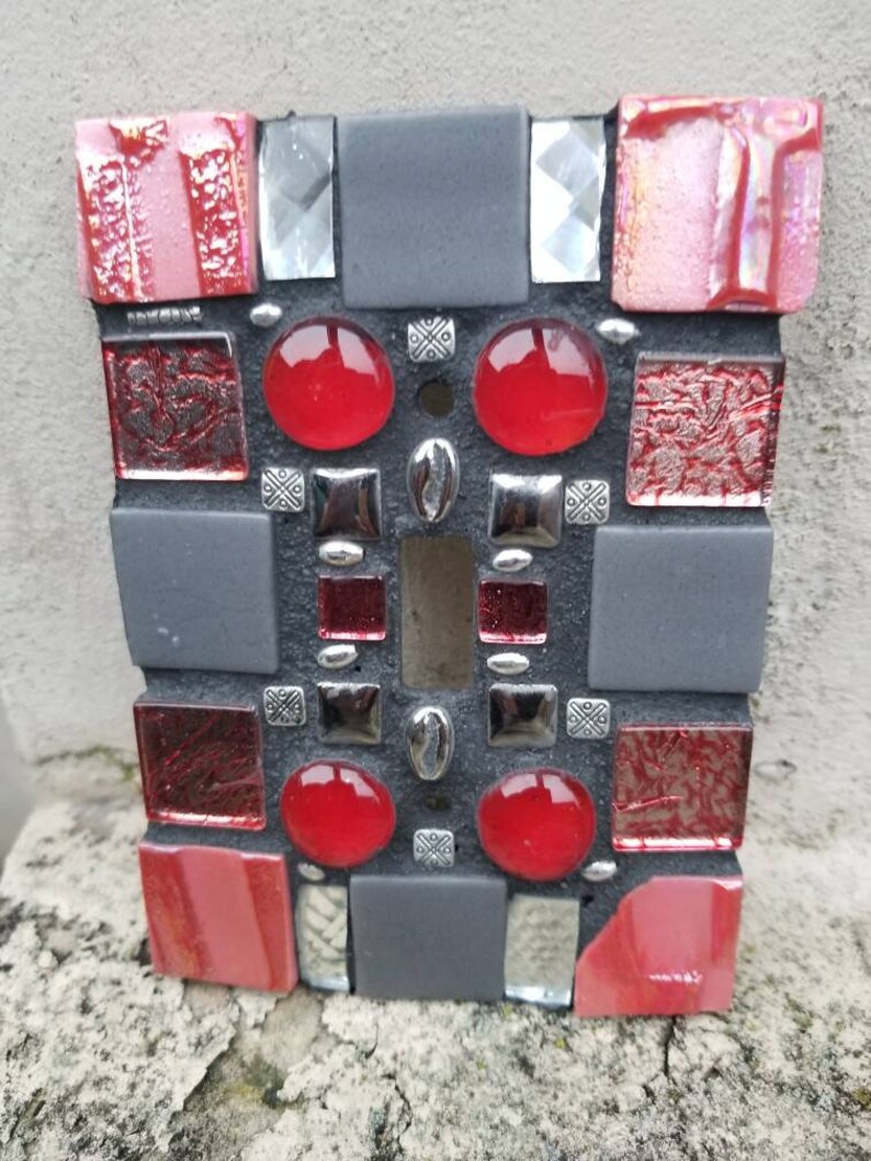 Wall Plate Cherries in the Rough Outlet Cover Mosaic Handcrafted Light Switch Art