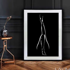 Silhouette of Woman&#39;s Legs , Abstract Printable Art
