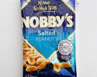 375g Salted Peanuts Bag.  Our zippered bags are fabric lined and covered in a durable and hard wearing PVC.