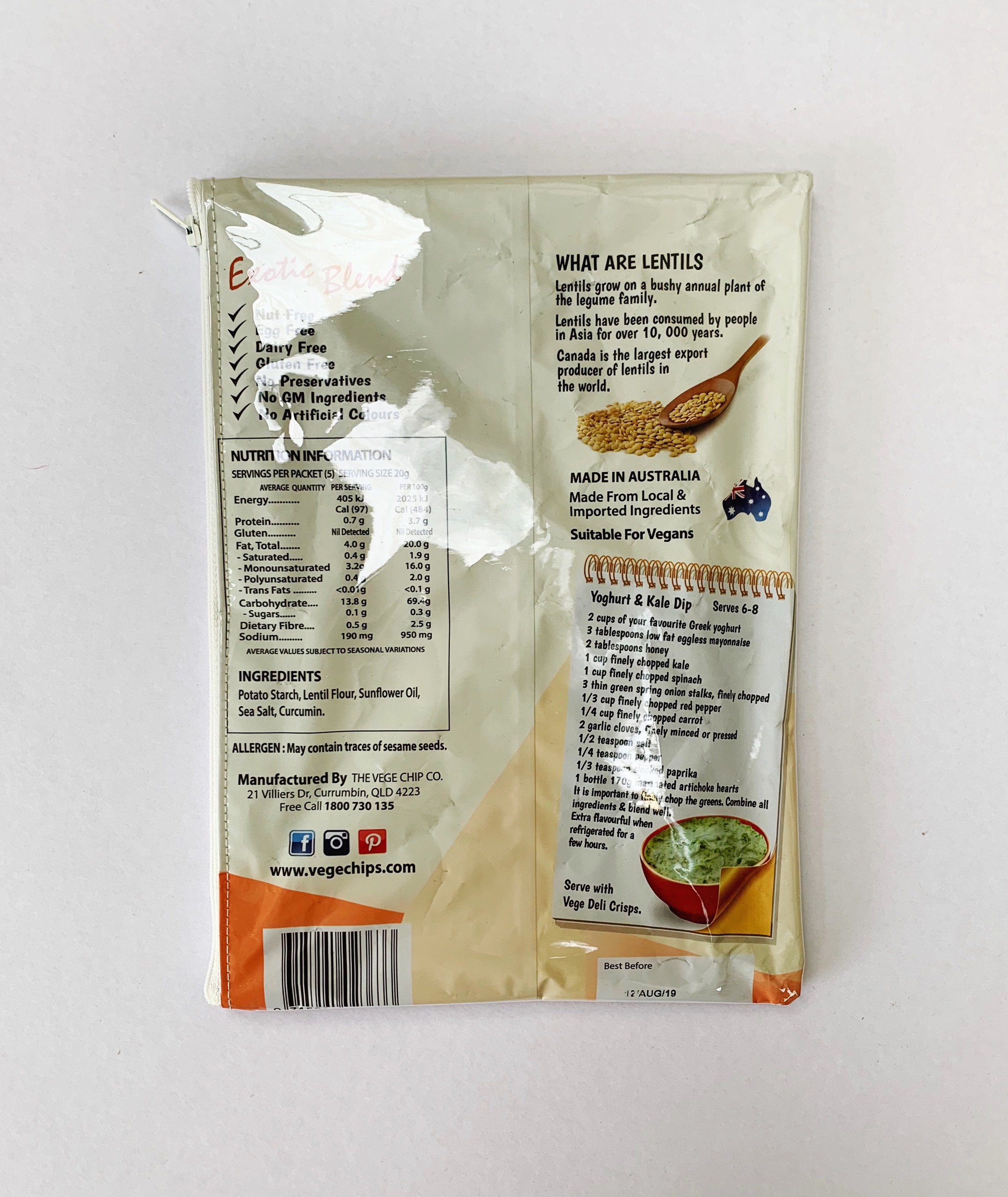 100g Lightly Salted Lentil Vege Chip Bag. Our zippered bags Etsy