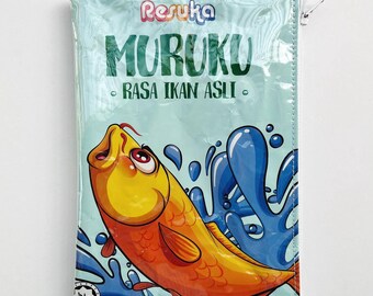 Fish Flavoured Snack Bag from Malaysia. Our zippered bags are fully fabric lined and covered in a hard wearing but durable PVC.