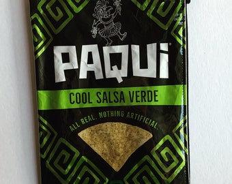 57g Cool Salsa Verde Totilla Chip Bag from the USA. Our zippered bags are fabric lined and covered in a durable PVC.