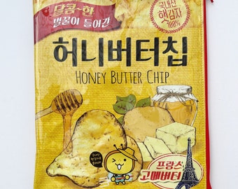 120g Honey Butter Chip Bag. Our zippered bags are fabric lined and covered in a durable PVC.