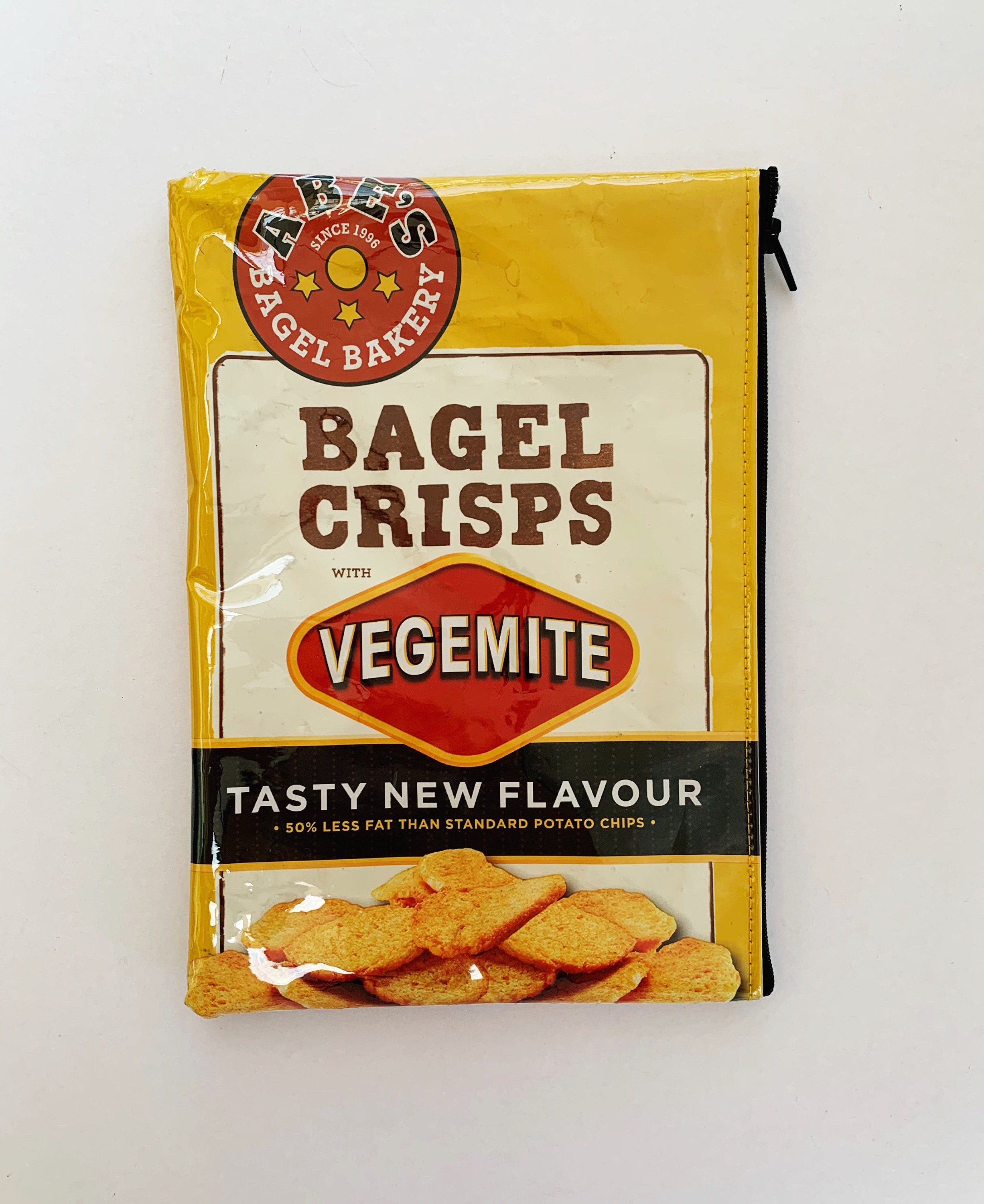 Bagel Crisps with Vegemite Bag from New Zealand. Our zippered Etsy