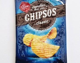 150g Classic Chip Bag. Our zippered bags are fabric lined and covered in a durable PVC.