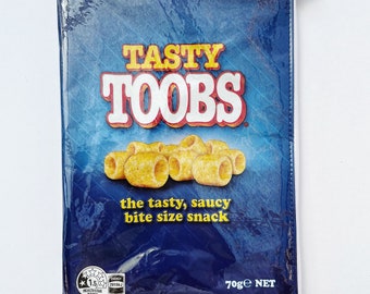 70g Toobs Snack Bag. Our zippered bags are fabric lined and covered in a durable PVC.