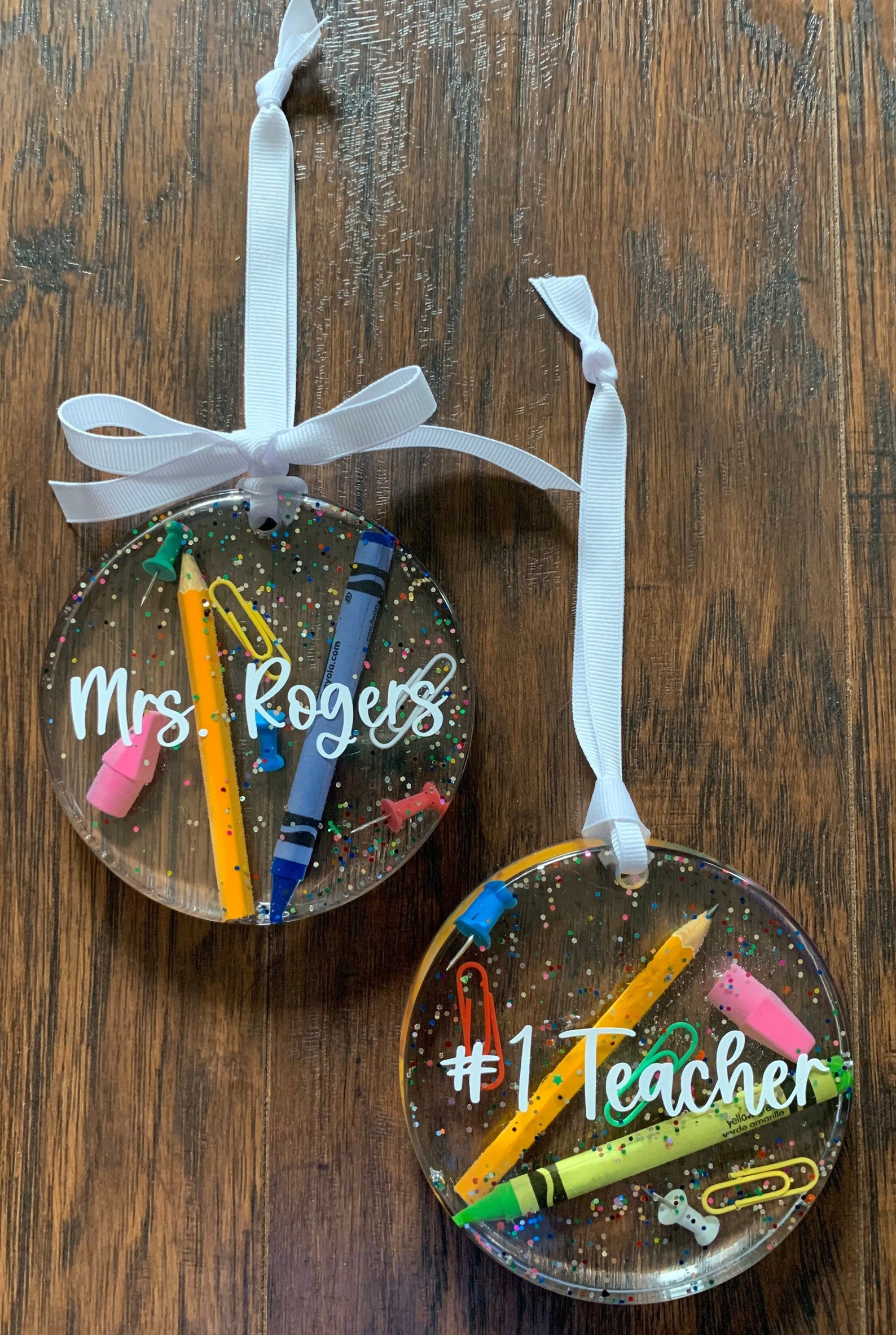 Resin Teacher Ornament Etsy