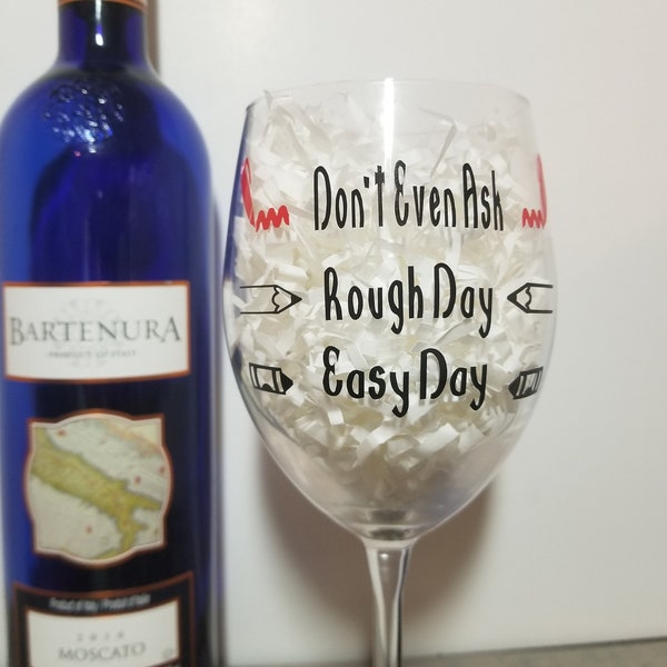 Rough Day Wine Glass - Etsy