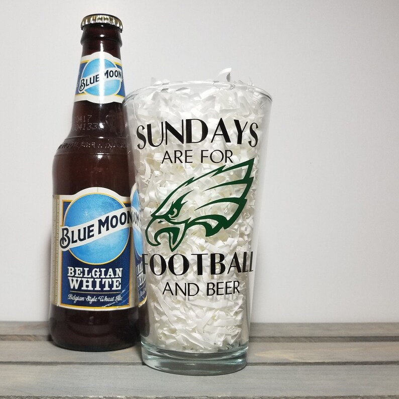 Sundays Are For Football and Beer NFL Team Logo Beer Glass Etsy