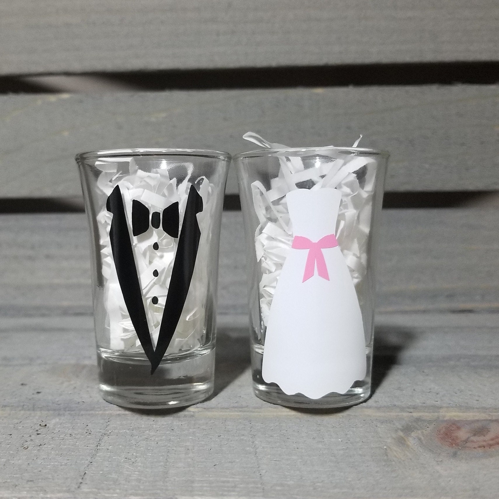 Bride and Groom Shot Glass Set Bride and Groom Shot Glasses Etsy