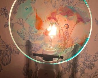 Lámpara de noche decorativa con bonitas flores