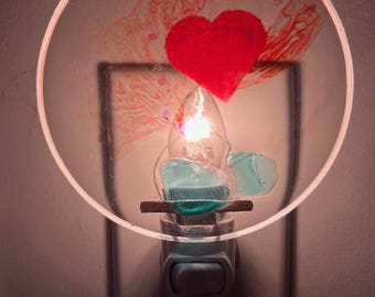 Luz nocturna Corazón de fieltro