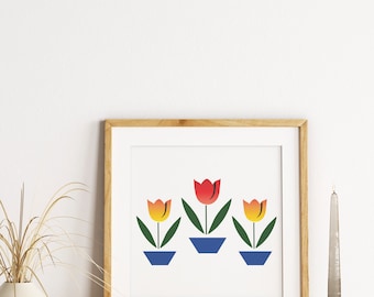 Fire King Tulip Print