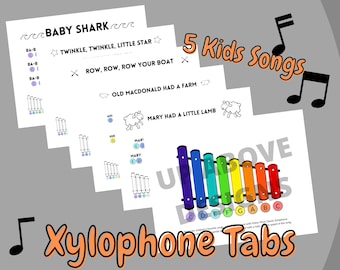 Xylophone Sheet Music - 5 Kids Songs