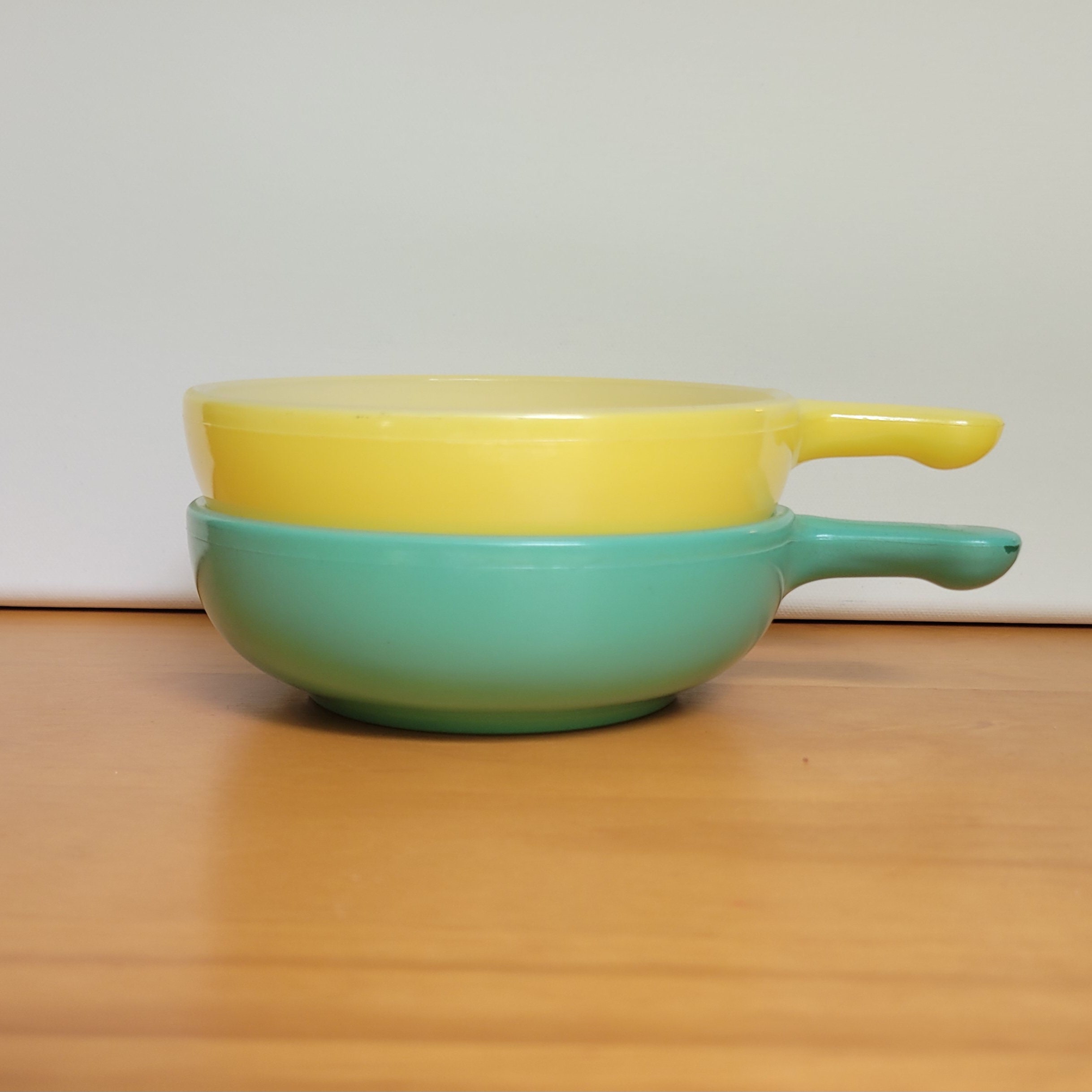 Colorful Vintage Glasbake Chili Bowls With Handles J21022 Etsy