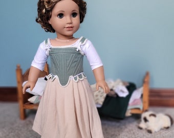 Doll Underpinnings 18th Century Stays Shift Jupon Croupe pour American Girl 18 pouces poupée Felicity Elizabeth Colonial