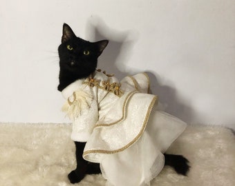 Nutcracker glitter dress for pet dog cat rabbit | White Christmas dress | Formal dress | Circus Tutu outfit | Soldier dress | Showman dress