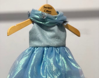 Robe Cendrillon pour chien chat lapin. Robe en organza métallisé. Robe de princesse