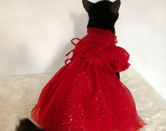 All red glitter tulle dress | Christmas dress | Statement birthday quinceanera dress