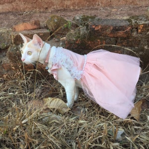Dog Cat Bridesmaid Tutu Dress. Pet pretty pink dress. Pet birthday tutu dress. Pet wedding dress.