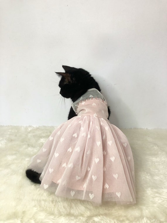 cat bridesmaid dress Girls Dress Cat Face Off White Tower Ruffle Dancing Party – Sunny Fashion