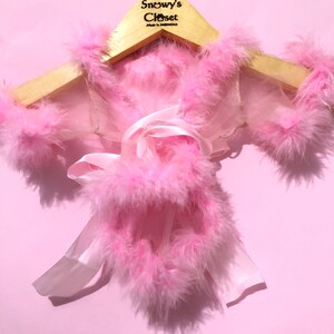 Sheer Tulle Feathers Robe custom made for dog cat rabbit | Slay Robe | Luxurious robe | Dog maternity robe dress image 10