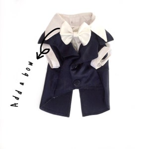 Pet Tuxedo cat dog wedding party navy blue