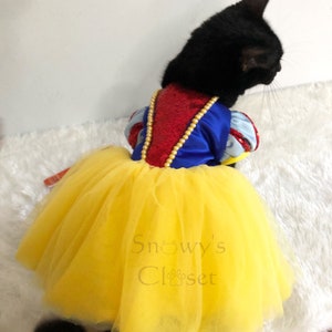 Snow White for Dog Cat Rabbit costume sequins dress.