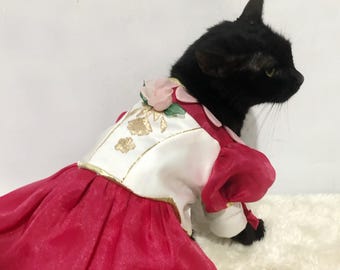Disfraz de princesa Genevieve para cosplay / Isla de las 12 princesas bailarinas / Disfraz de Halloween para gato y perro