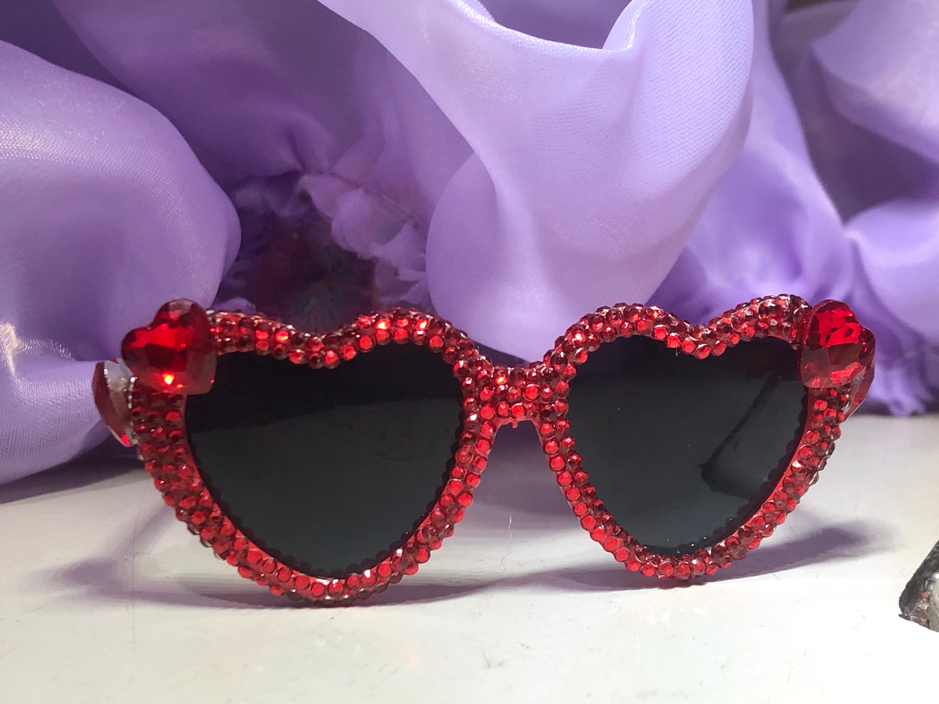 Simplybeautyful Rhinestone Cat Eye Sunglasses…Color: Red HOLLYWOOD Fashion Cat Eye Sunglasses / Shades / Sunnies w  main image 2
