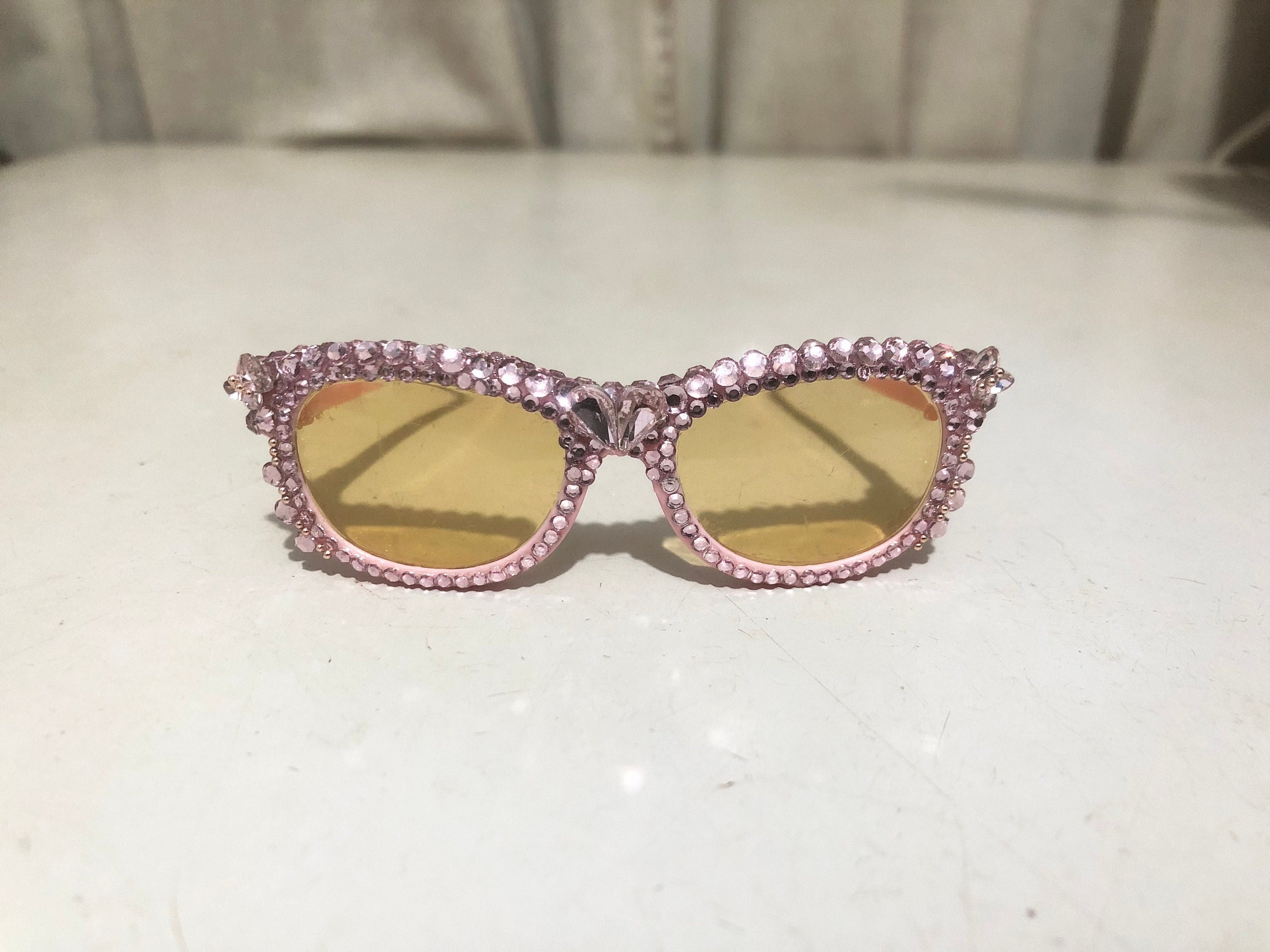 Rhinestones Bedazzled Crystal Heart Butterfly Sunnies  display picture 3