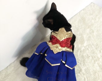 Wonder woman costume dress for cat dog rabbit.