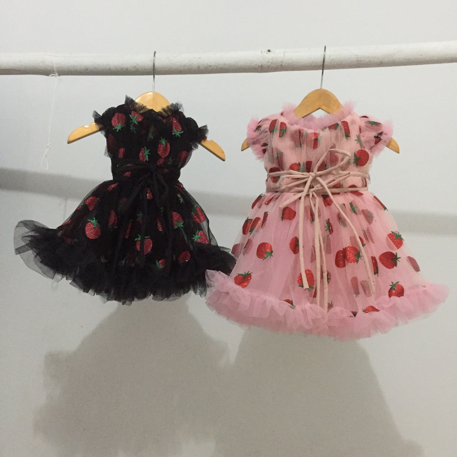 glitter strawberry tulle