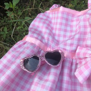 Rhinestones Shimmer Glitter Heart Sunnies Handmade Sunglasses Pretty Paris Hilton Barbie glasses for dog cat image 5