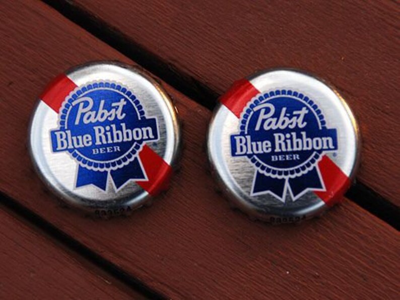 Pabst Blue Ribbon Bottle Caps Craft Supplies DIY Etsy
