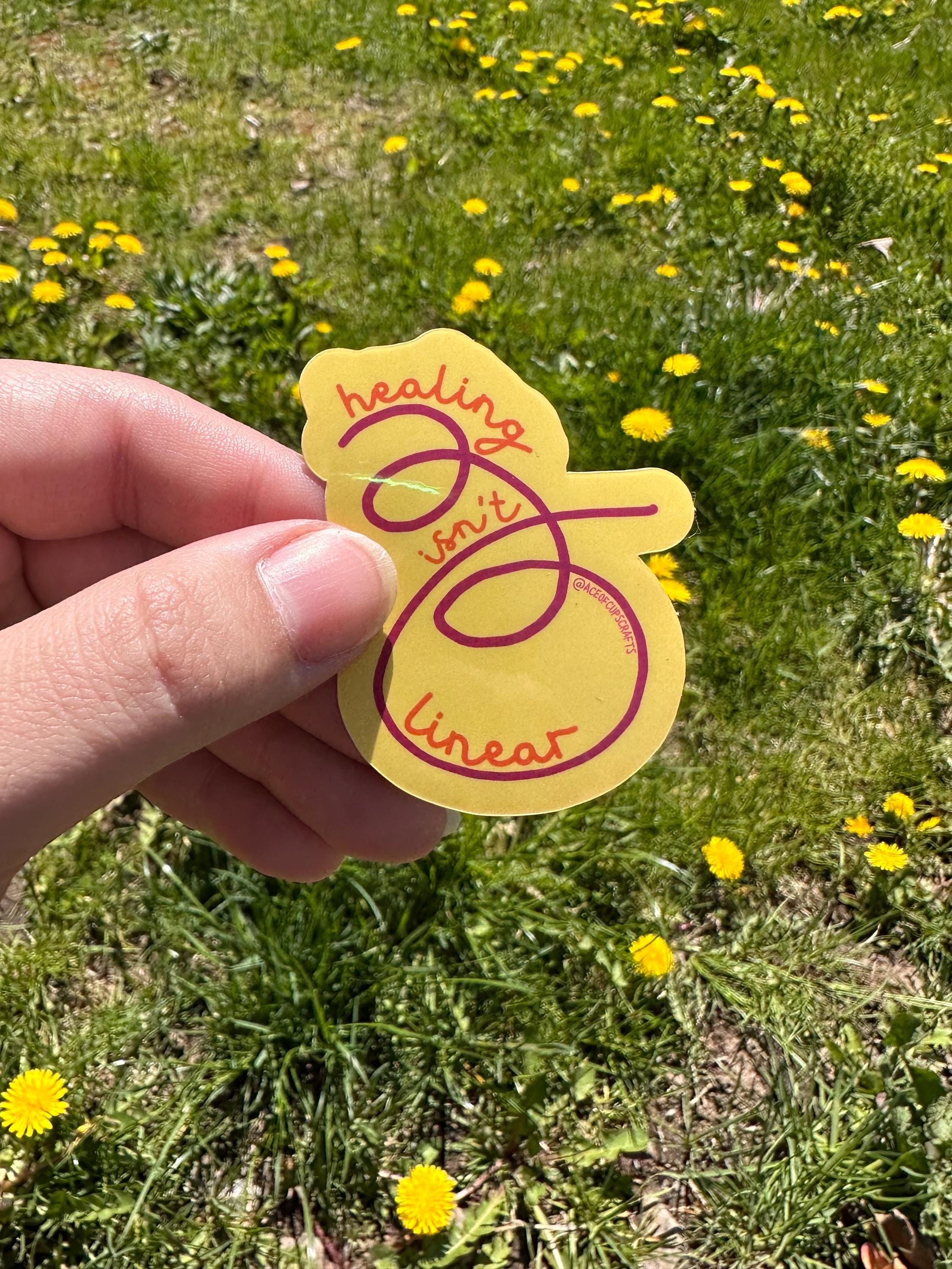 Healing Isn’t Linear Sticker – Mental Health Vinyl Sticker, Dishwasher ...